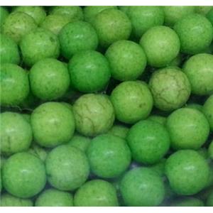synthetic Turquoise beads, green, round, 12mm dia, approx 31pcs per st [GMOT162-12MM]