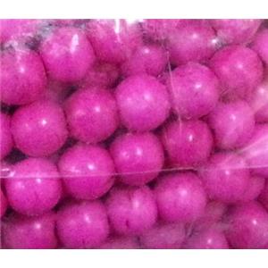 synthetic Turquoise beads, hotpink, round, 6mm dia, approx 63pcs per st [GMOT164-6MM]