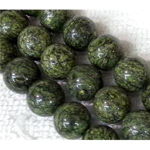 green Russian Mountain Jade beads, round, approx 14mm dia [GMOT176-14MM]