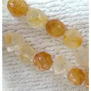Citrine beads, faceted teardrop, approx 8-9mm [GMOT198]