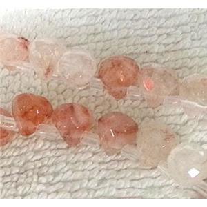 red Iron Quartz beads, faceted teardrop, approx 8-9mm [GMOT199]
