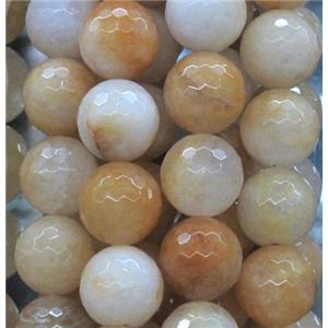 Yellow Honey Jade Beads Faceted Round, approx 8mm dia, 48pcs per st [GMOT208-8MM]