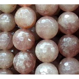 rose jade bead, faceted round, approx 12mm dia, 31pcs per st [GMOT210-12MM]