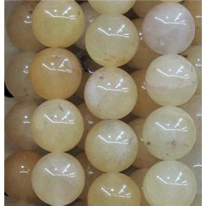 yellow jade bead, round, approx 8mm dia, 48pcs per st [GMOT220-8MM]