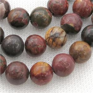 round natural Picasso jasper bead, multicolor, 8mm dia, approx 48pcs per st [GMOT264-8MM]