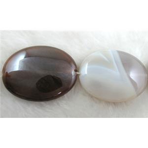 Flat oval Agate beads, 30x40mm, 10pcs per st [GMOT32]