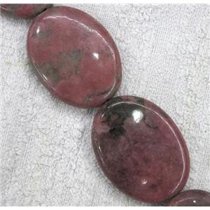 rhodonite bead, flat-oval, approx 30x40mm, 10pcs per st [GMOT321]