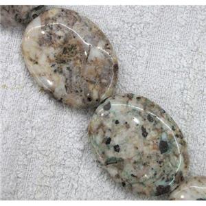 jasper bead, flat-oval, approx 30x40mm, 10pcs per st [GMOT323]