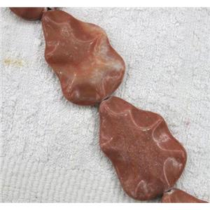 red jasper bead, cucurbit, approx 35x45mm, 7pcs per st [GMOT330]