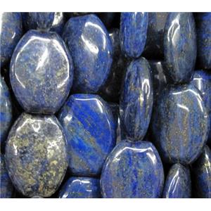 lapis lazuli bead, flat-oval, approx 15x20mm [GMOT344]