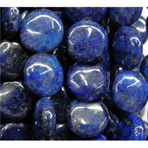 lapis lazuli bead, flat round, approx 12mm dia [GMOT347]