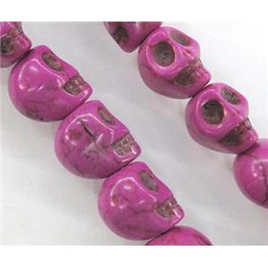 Turquoise skull beads, dyed, hotpink, 10x12x12mm, approx 33pcs per st [GMOT494]