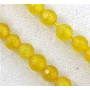 jade bead, tiny, faceted round, yellow, approx 2mm dia, 15.5 inches [GMOT526-2MM]