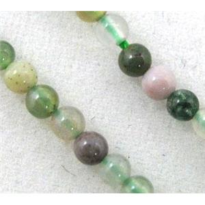 indian agate beads, multi-color, tiny, round, approx 3mm dia, 15.5 inches [GMOT543-3MM]