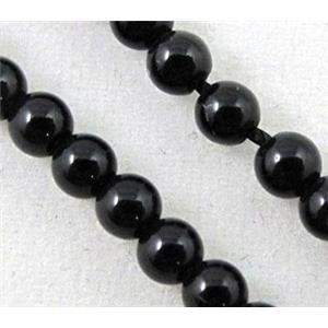 black onyx beads, tiny, round, approx 2mm dia, 15.5 inches [GMOT544-2MM]