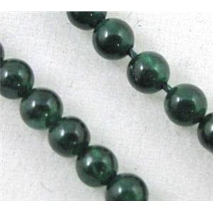jade beads, tiny, round, deep green, approx 2mm dia, 15.5 inches [GMOT546-2MM]