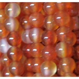 tiny red agate beads, round, approx 3mm dia, 130pcs per st [GMOT557]