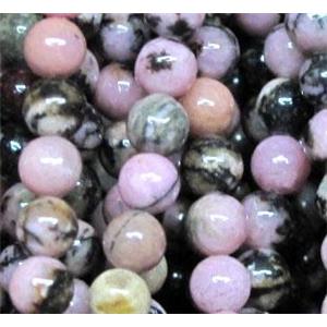 Rhodonite beads, tiny, round, pink, approx 3mm dia, 130pcs per st [GMOT577]