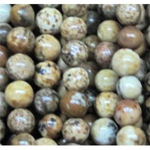 picture jasper beads, tiny, round, approx 3mm dia, 130pcs per st [GMOT578]