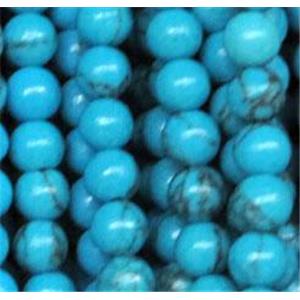 turquoise beads, tiny, round, blue, approx 3mm dia, 130pcs per st [GMOT591]