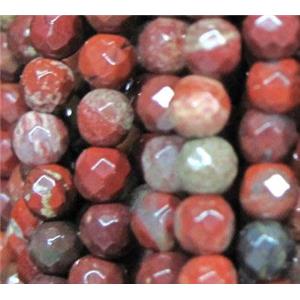 tiny red jasper beads, faceted round, approx 3mm dia, 130pcs per st [GMOT595]
