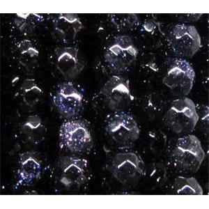 Blue SandStone beads, tiny, faceted round, approx 3mm dia, 130pcs per st [GMOT604]