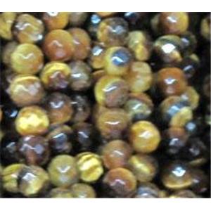 tiger eye stone beads, tiny, faceted round, approx 3mm dia, 130pcs per st [GMOT606]