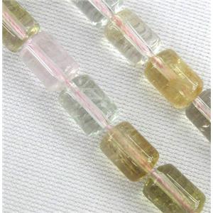 mixed crystal quarzt tube beads, approx 7-10mm [GMOT679]