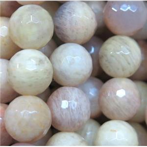 natural Yellow SunStone Beads, faceted round, approx 8mm dia, 15.5 inches [GMOT717-8MM]