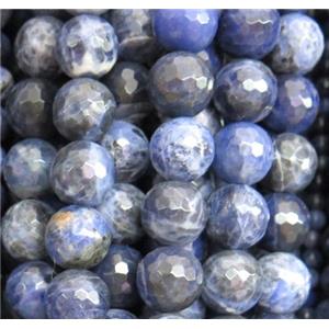 Natural Blue Sodalite Beads Faceted Round, approx 12mm dia, 15.5 inches [GMOT730-12MM]