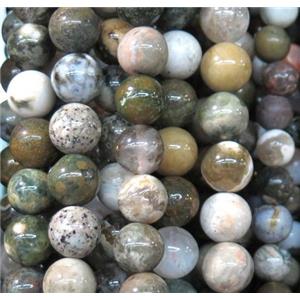 ocean Agate beads, round, approx 12mm dia, 15.5 inches [GMOT747-12MM]