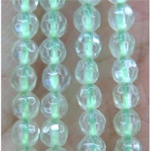 tiny Prehnite Beads, green, faceted round, approx 3mm dia [GMOT782]