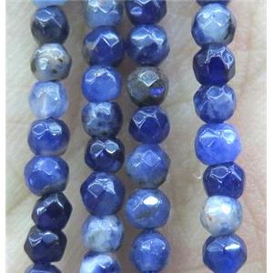 blue Sodalite Beads, faceted round, tiny, approx 3mm dia [GMOT785]