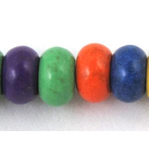 synthetic Turquoise Beads, abacus, mix color, 7x12mm [GMOT80-7X12MM]