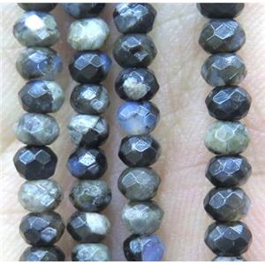 tiny gray Opal Beads, faceted rondelle, approx 4mm dia [GMOT800]