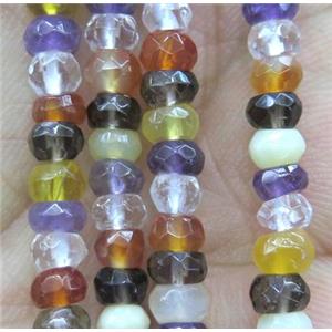 mixed gems beads, faceted rondelle, approx 4mm dia [GMOT803]