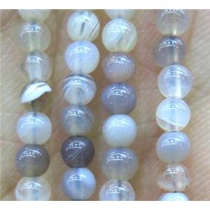 gray Agate beads, round, approx 3mm dia [GMOT824]