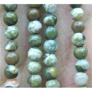 Rhyolite Beads, round, tiny, green, approx 3mm dia [GMOT825]