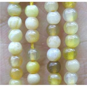 tiny Yellow Agate Bead, round, approx 3mm dia [GMOT826]