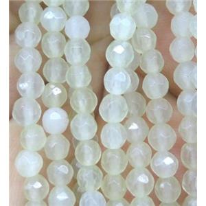 New Mountain Jade beads, white, faceted round, approx 4mm dia [GMOT836]