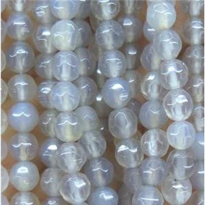 gray Agate beads, faceted round, approx 4mm dia [GMOT839]