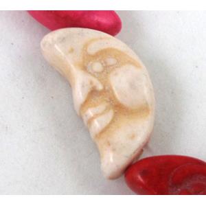 synthetic Turquoise Moon Charm, mix color, 9x18mm [GMOT91]
