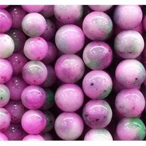 hotpink round Irisated Jade beds, 16mm dia, approx 24pcs per st [GMOTXH06-16MM]