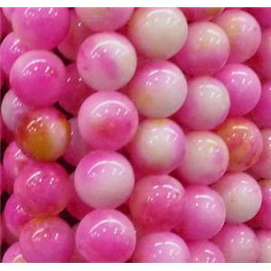 round Irisated Jade beds, hotpink, 12mm dia, approx 31pcs per st [GMOTXH09-12MM]
