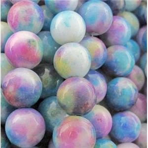 round Irisated Jade beds, 16mm dia, approx 24pcs per st [GMOTXH10-16MM]