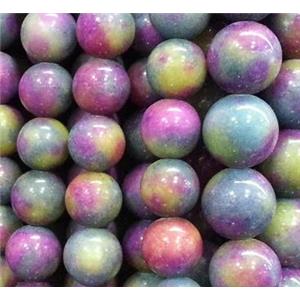 round Irisated Jade beds, 16mm dia, approx 24pcs per st [GMOTXH13-16MM]