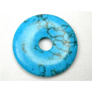Natural Turquoise Dount Pendants, 40mm diameter [GMPD001-40MM]