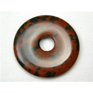 Mahogany Obsidian Stone Pendant, donut, 25mm diameter [GMPD003-25MM]
