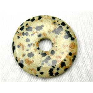 dalmatian Jasper Donut Pendants, 25mm diameter [GMPD004-25MM]