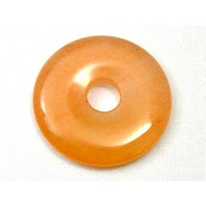 Red Aventurine Dount Pendants, 25mm diameter [GMPD005-25MM]